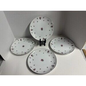 Vintage Rosechintz By Meito Japan Dinner Plates Fine China Set of 4